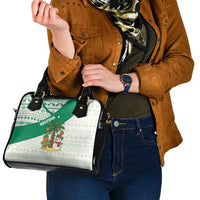 Nigeria Christmas Shoulder Handbag with Gingerbread Snowman Palm Tree and Tribal Mask Design - Wonder Print Shop