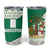 Nigeria Christmas Tumbler Cup with Gingerbread Snowman Palm Tree and Tribal Mask Design - Wonder Print Shop