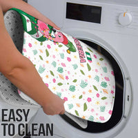 Nigeria Christmas Bathroom Set with Pink Flamingo Tropical Leaves and Festive Lights Design - Wonder Print Shop