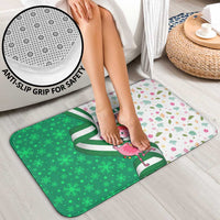 Nigeria Christmas Bathroom Set with Pink Flamingo Tropical Leaves and Festive Lights Design - Wonder Print Shop