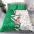 Nigeria Christmas Bedding Set with Pink Flamingo Tropical Leaves and Festive Lights Design - Wonder Print Shop
