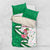 Nigeria Christmas Bedding Set with Pink Flamingo Tropical Leaves and Festive Lights Design - Wonder Print Shop