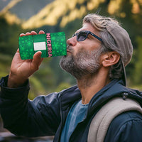 Nigeria Christmas 4 in 1 Can Cooler Tumbler with Pink Flamingo Tropical Leaves and Festive Lights Design - Wonder Print Shop