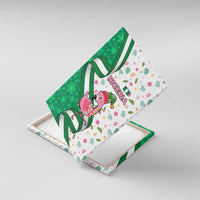 Nigeria Christmas Canvas Wall Art with Pink Flamingo Tropical Leaves and Festive Lights Design - Wonder Print Shop