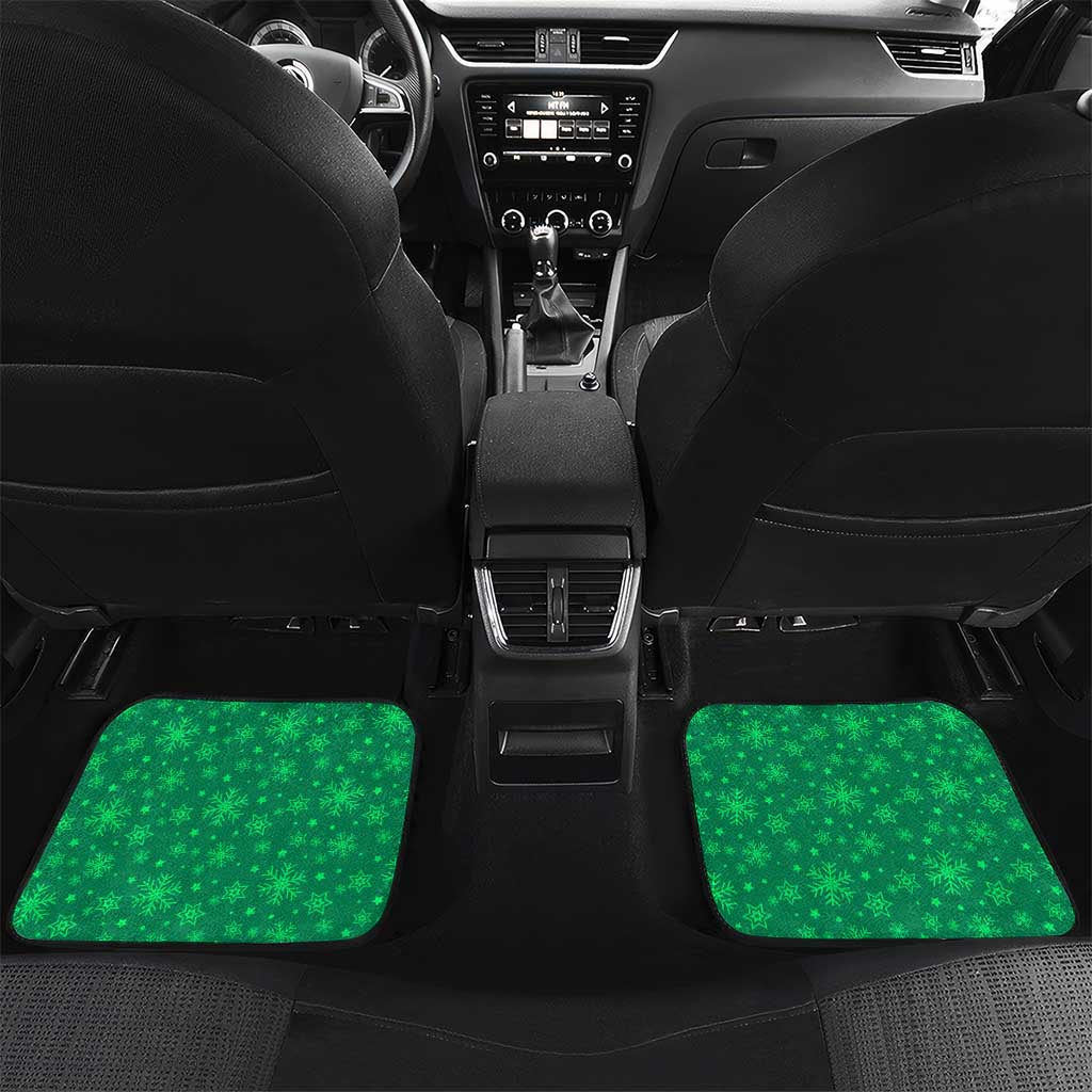 Nigeria Christmas Car Mats with Pink Flamingo Tropical Leaves and Festive Lights Design - Wonder Print Shop
