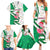 Nigeria Christmas Family Matching Summer Maxi Dress and Hawaiian Shirt with Pink Flamingo Tropical Leaves and Festive Lights Design - Wonder Print Shop