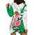 Nigeria Christmas Hoodie Dress with Pink Flamingo Tropical Leaves and Festive Lights Design - Wonder Print Shop