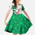 Nigeria Christmas Kid Short Sleeve Dress with Pink Flamingo Tropical Leaves and Festive Lights Design - Wonder Print Shop
