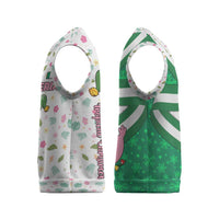 Nigeria Christmas Knitted V-Neck Vest with Pink Flamingo Tropical Leaves and Festive Lights Design - Wonder Print Shop