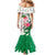 Nigeria Christmas Mermaid Dress with Pink Flamingo Tropical Leaves and Festive Lights Design - Wonder Print Shop