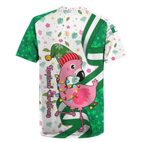 Nigeria Christmas Rugby Jersey with Pink Flamingo Tropical Leaves and Festive Lights Design - Wonder Print Shop