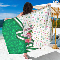 Nigeria Christmas Sarong with Pink Flamingo Tropical Leaves and Festive Lights Design - Wonder Print Shop