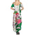 Nigeria Christmas Summer Maxi Dress with Pink Flamingo Tropical Leaves and Festive Lights Design - Wonder Print Shop