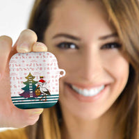 Lithuania Christmas AirPods Case with Stork Basket Snowflakes and Traditional Pattern Design - Wonder Print Shop