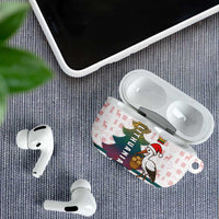 Lithuania Christmas AirPods Case with Stork Basket Snowflakes and Traditional Pattern Design - Wonder Print Shop
