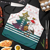 Lithuania Christmas Apron with Stork Basket Snowflakes and Traditional Pattern Design - Wonder Print Shop