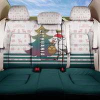Lithuania Christmas Back Car Seat Cover with Stork Basket Snowflakes and Traditional Pattern Design - Wonder Print Shop
