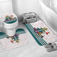 Lithuania Christmas Bathroom Set with Stork Basket Snowflakes and Traditional Pattern Design - Wonder Print Shop