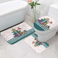 Lithuania Christmas Bathroom Set with Stork Basket Snowflakes and Traditional Pattern Design - Wonder Print Shop