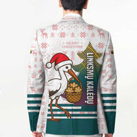 Lithuania Christmas Blazer with Stork Basket Snowflakes and Traditional Pattern Design - Wonder Print Shop