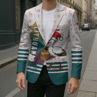Lithuania Christmas Blazer with Stork Basket Snowflakes and Traditional Pattern Design - Wonder Print Shop