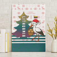 Lithuania Christmas Canvas Wall Art with Stork Basket Snowflakes and Traditional Pattern Design - Wonder Print Shop