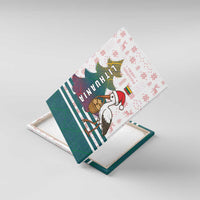 Lithuania Christmas Canvas Wall Art with Stork Basket Snowflakes and Traditional Pattern Design - Wonder Print Shop
