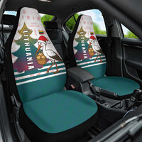 Lithuania Christmas Car Seat Cover with Stork Basket Snowflakes and Traditional Pattern Design - Wonder Print Shop
