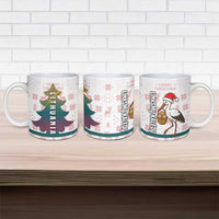 Lithuania Christmas Ceramic Mug with Stork Basket Snowflakes and Traditional Pattern Design - Wonder Print Shop