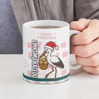 Lithuania Christmas Ceramic Mug with Stork Basket Snowflakes and Traditional Pattern Design - Wonder Print Shop