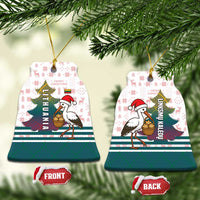 Lithuania Christmas Ceramic Ornament with Stork Basket Snowflakes and Traditional Pattern Design - Wonder Print Shop