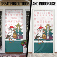Lithuania Christmas Door Cover with Stork Basket Snowflakes and Traditional Pattern Design - Wonder Print Shop