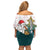 Lithuania Christmas Family Matching Off Shoulder Short Dress and Hawaiian Shirt with Stork Basket Snowflakes and Traditional Pattern Design - Wonder Print Shop