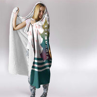 Lithuania Christmas Hooded Blanket with Stork Basket Snowflakes and Traditional Pattern Design - Wonder Print Shop