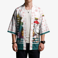 Lithuania Christmas Kimono with Stork Basket Snowflakes and Traditional Pattern Design - Wonder Print Shop