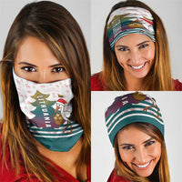 Lithuania Christmas Neck Gaiter with Stork Basket Snowflakes and Traditional Pattern Design - Wonder Print Shop