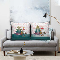 Lithuania Christmas Pillow Cover with Stork Basket Snowflakes and Traditional Pattern Design - Wonder Print Shop