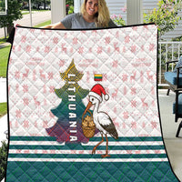 Lithuania Christmas Quilt with Stork Basket Snowflakes and Traditional Pattern Design - Wonder Print Shop