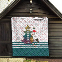 Lithuania Christmas Quilt with Stork Basket Snowflakes and Traditional Pattern Design - Wonder Print Shop