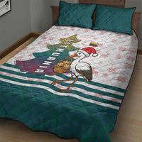 Lithuania Christmas Quilt Bed Set with Stork Basket Snowflakes and Traditional Pattern Design - Wonder Print Shop
