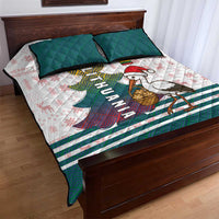 Lithuania Christmas Quilt Bed Set with Stork Basket Snowflakes and Traditional Pattern Design - Wonder Print Shop