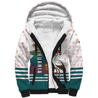Lithuania Christmas Sherpa Hoodie with Stork Basket Snowflakes and Traditional Pattern Design - Wonder Print Shop