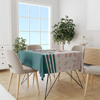 Lithuania Christmas Tablecloth with Stork Basket Snowflakes and Traditional Pattern Design - Wonder Print Shop