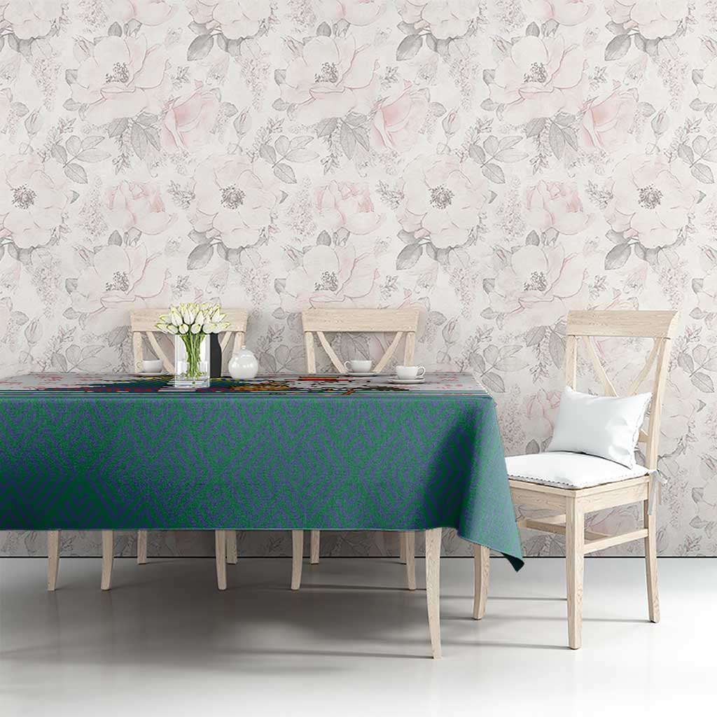 Lithuania Christmas Tablecloth with Stork Basket Snowflakes and Traditional Pattern Design - Wonder Print Shop