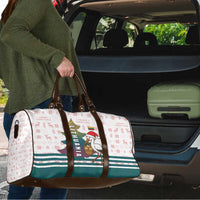 Lithuania Christmas Travel Bag with Stork Basket Snowflakes and Traditional Pattern Design - Wonder Print Shop