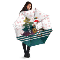 Lithuania Christmas Umbrella with Stork Basket Snowflakes and Traditional Pattern Design - Wonder Print Shop