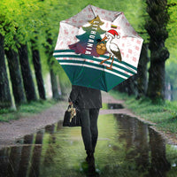 Lithuania Christmas Umbrella with Stork Basket Snowflakes and Traditional Pattern Design - Wonder Print Shop