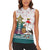 Lithuania Christmas Women Sleeveless Polo Shirt with Stork Basket Snowflakes and Traditional Pattern Design - Wonder Print Shop