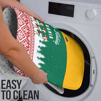 Lithuania Christmas Bathroom Set with Santa Sleigh Pulled by Storks and Folk Pattern Design - Wonder Print Shop