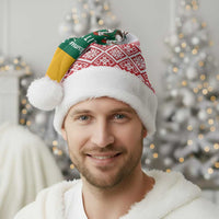 Lithuania Christmas Santa Hat with Santa Sleigh Pulled by Storks and Folk Pattern Design - Wonder Print Shop